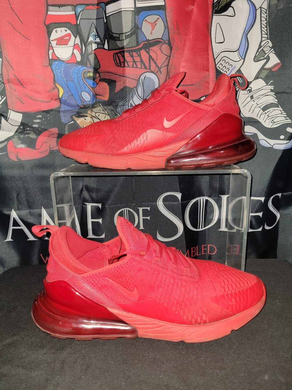 Nike Air Max 270 All-Red Athletic Sneakers